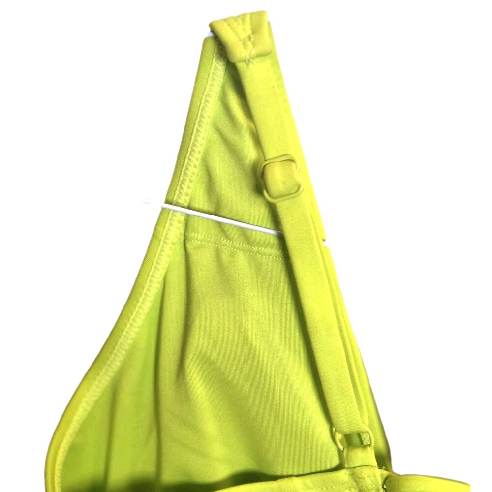 NEW TA3 Neon Yellow Plungey One Piece Swimsuit Bathing Suit Women's M Shapewear - Picture 6 of 9